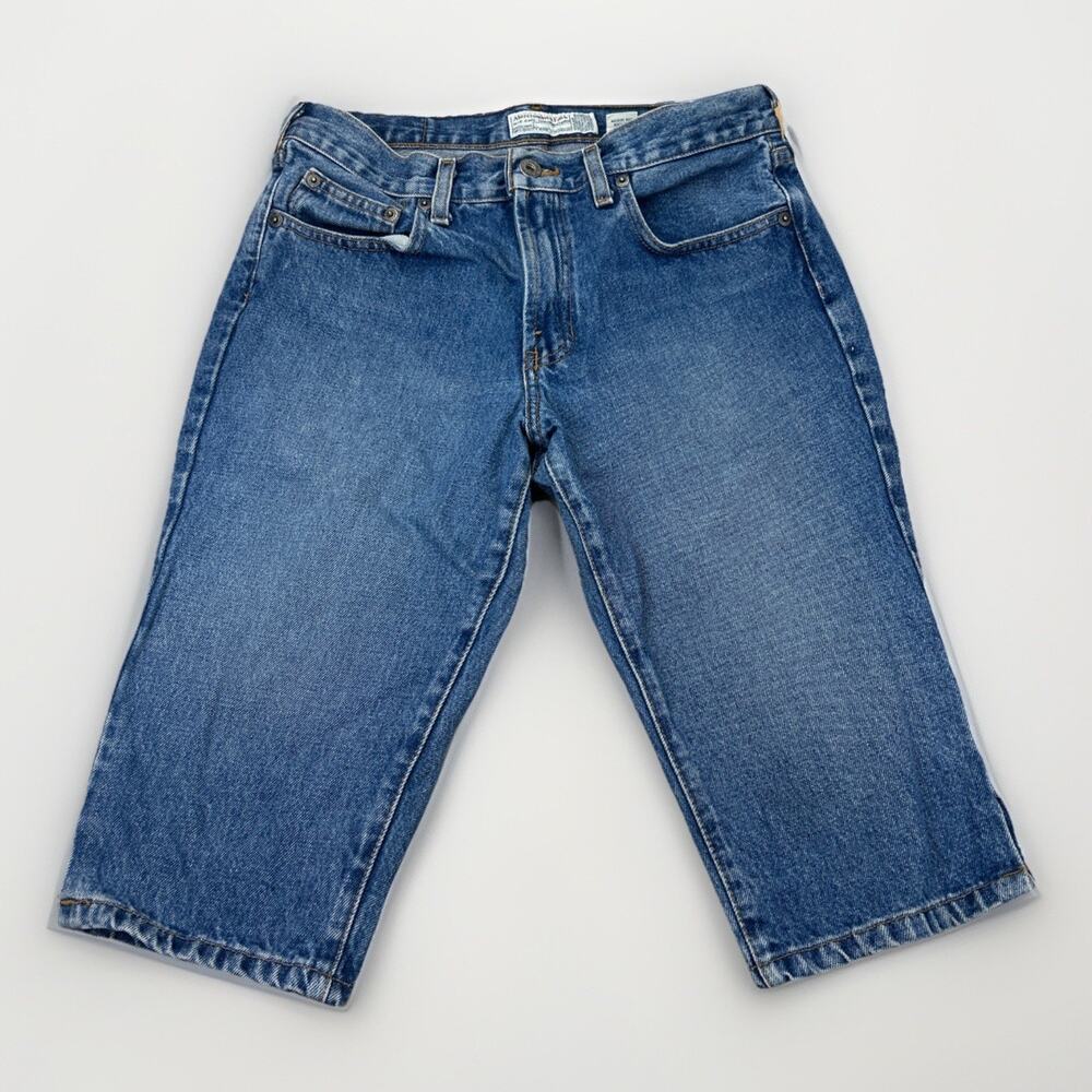 Abercrombie Fitch Women Denim Bermuda Shorts USA Made Blue Jean Size 4 Vintage